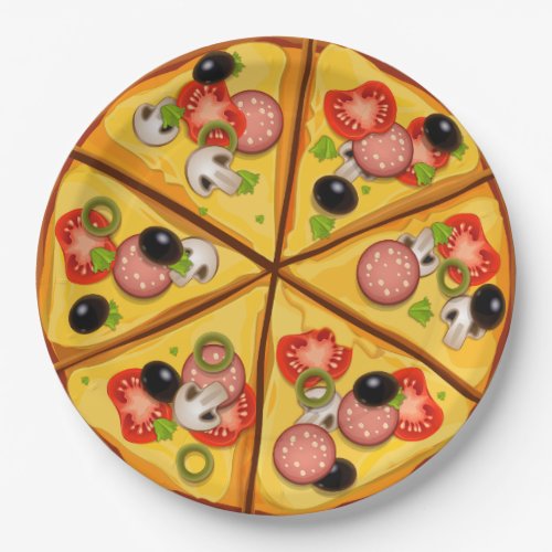 Animated Pizza pie background Paper Plates