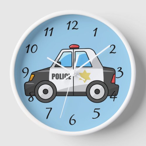 Animated Police Car round clock