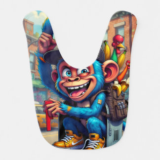 Animated Realm Gang – Moxie the Mischief Monkey  Baby Bib