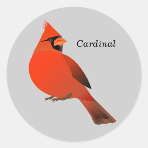 Animated Red Cardinal Classic Round Sticker