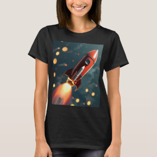 Animated rocket launching showing supercharge T-Shirt