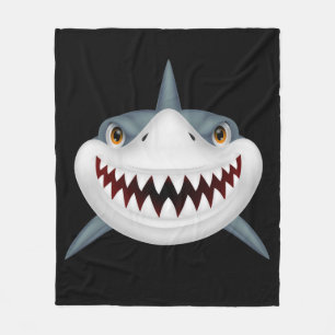 Animated Shark Background Fleece Blanket