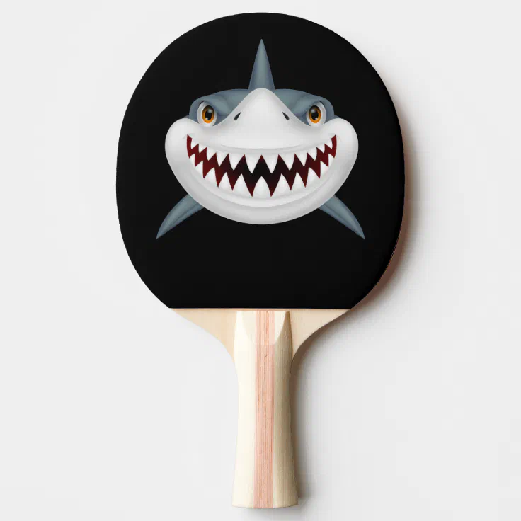 surplus Odorless tie Animated shark face ping pong paddle | Zazzle