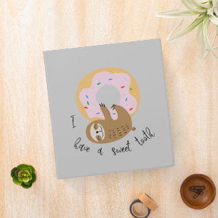 Animated Sloth 3 Ring Binder