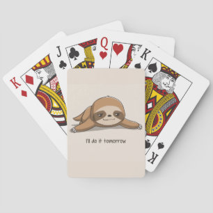 Animated Sloth background Poker Cards