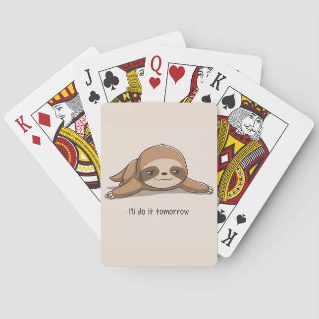 Animated Sloth background Poker Cards (Back)