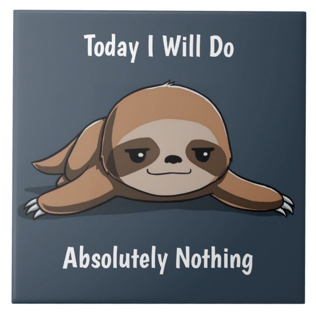 Animated Sloth Ceramic Tile (Front)
