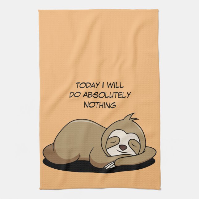 Animated Sloth Sleeping    Kitchen Towel (Vertical)