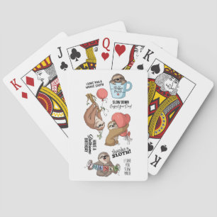 Animated Sloths background Poker Cards