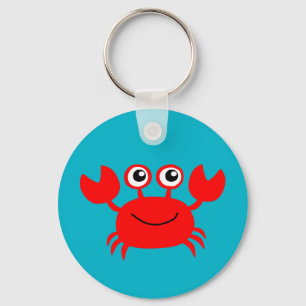 Animated smiling crab keychain