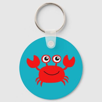 Animated Smiling Crab Keychain by paul68 at Zazzle