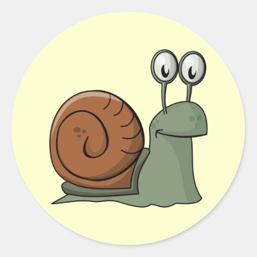 Animated Snail Classic Round Sticker