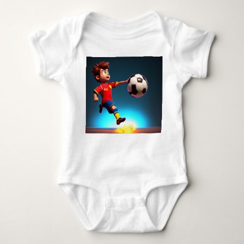 Animated Soccer Player With Ball Baby Bodysuit