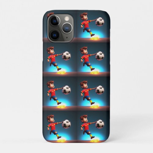 Animated Soccer Player With Ball  iPhone 11 Pro Case