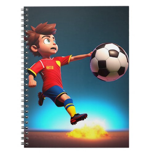 Animated Soccer Player With Ball Notebook