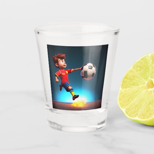 Animated Soccer Player With Ball Shot Glass