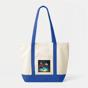 Animated Soccer Player With Ball, Tote Bag