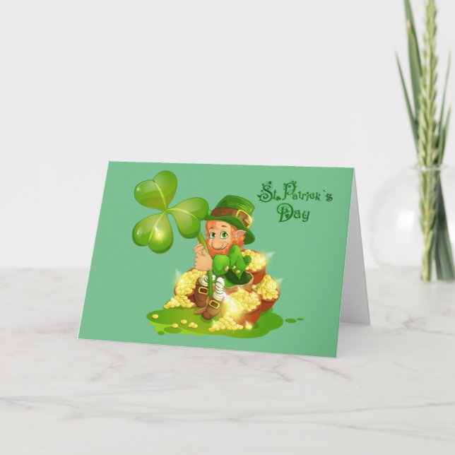 Animated St. Patrick's Day Leprechaun Card (Front)