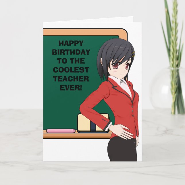 Animated Teacher Birthday Card (Front)