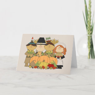 Animated Thanksgiving day Children Holiday Card