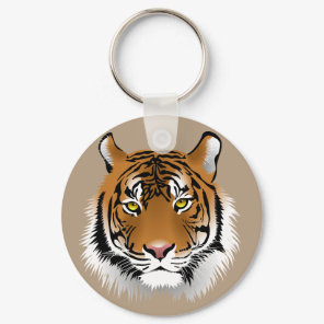Animated Tiger Face Keychain