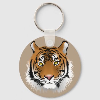 Animated Tiger Face Keychain by paul68 at Zazzle
