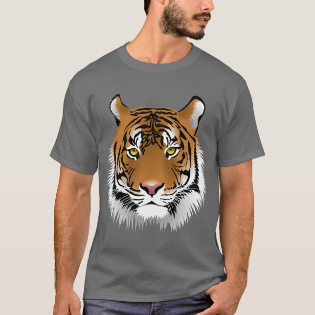 Animated Tiger Face T-Shirt (Front)