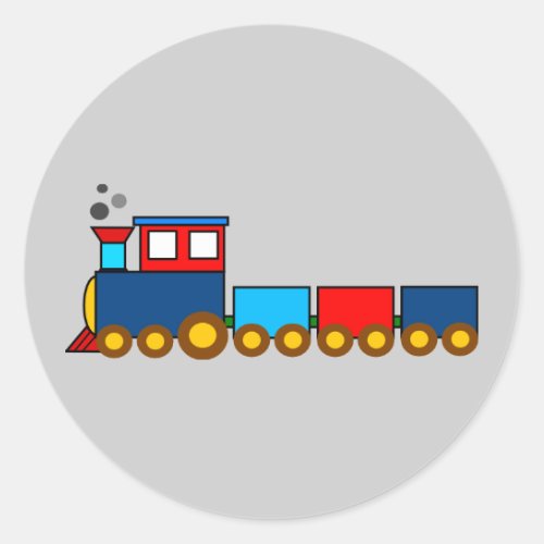 Animated Train Classic Round Sticker