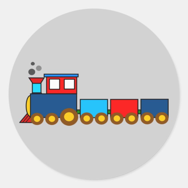 Animated Train Classic Round Sticker (Front)