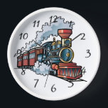 Animated train clock<br><div class="desc">Animated train moving on the tracks background</div>