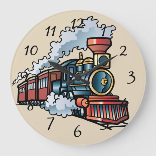 Animated train large clock