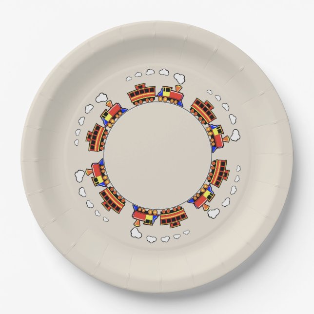 Animated Train Paper Plates (Front)