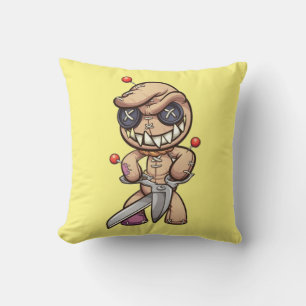 Animated Voodoo Doll Throw Pillow