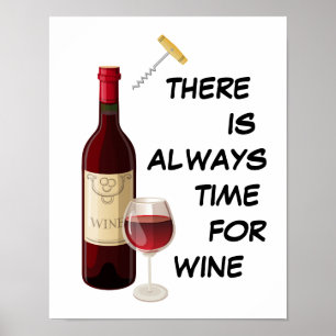 Animated wine bottle and glass poster