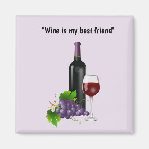 Animated wine bottle with glass  magnet