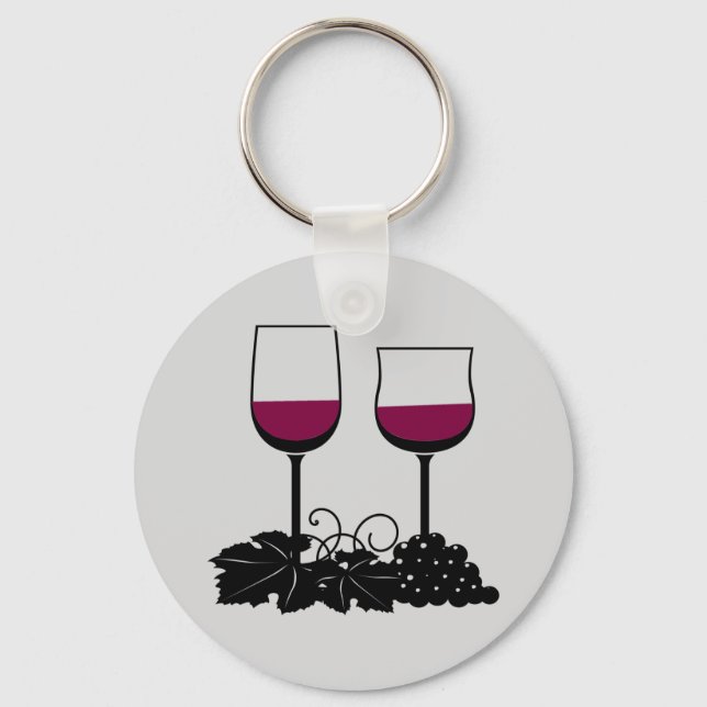 Animated Wine Glasses Keychain (Front)