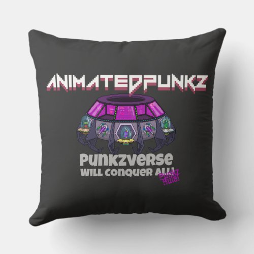 AnimatedPunkz Mothership Punkzverse Rules Throw Pillow