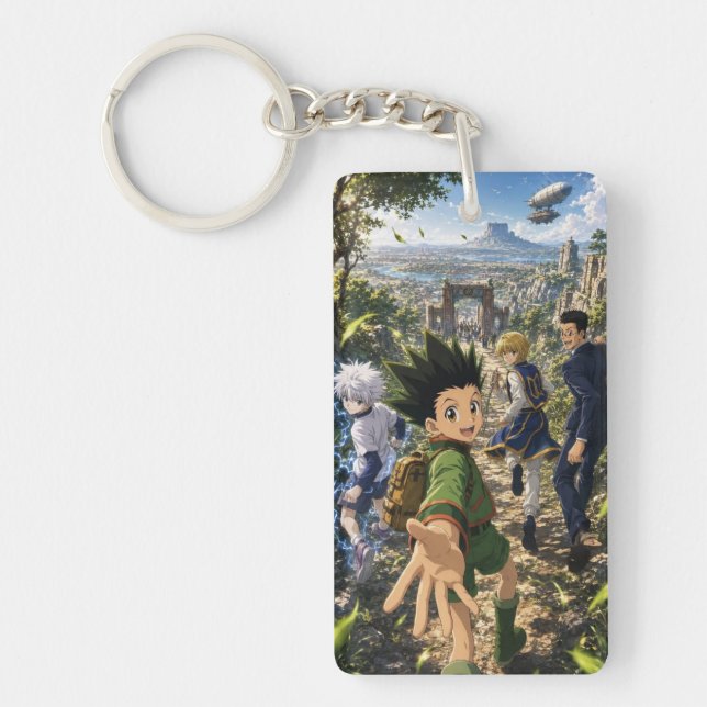 Anime Adventure Characters Custom Rectangle Keycha Keychain (Front)