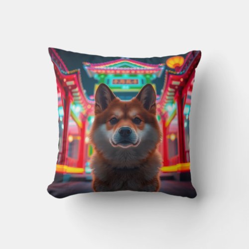 Anime Akita Throw Pillow