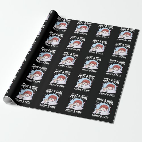 Anime and Cats Otaku Japanese Anime Girl Wrapping Paper