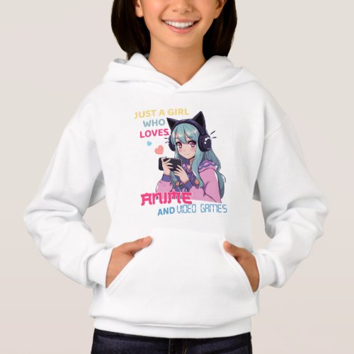 Anime and Gaming Girls Graphic Hoodie