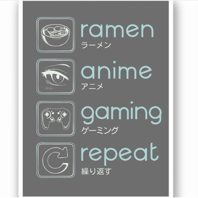 ANIME AND GAMING ROUTINE  STICKER (Front)