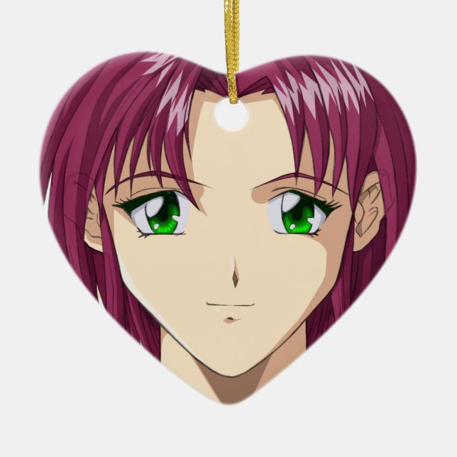 Anime and Manga Faces Ceramic Ornament (Front)