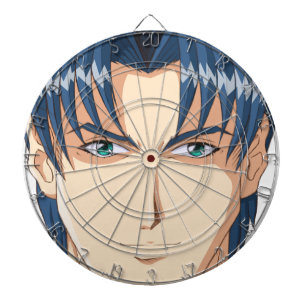 Anime and Manga Faces Dartboard With Darts