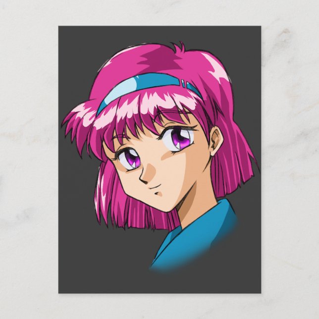 Anime and Manga Faces Postcard (Front)