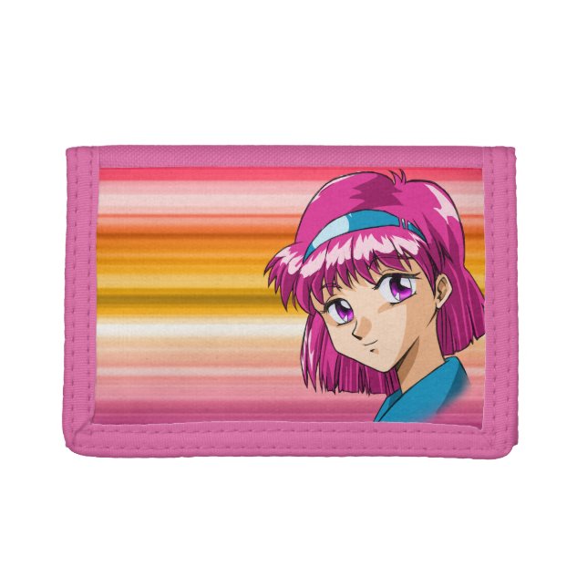 Anime and Manga Faces Trifold Wallet (Front)