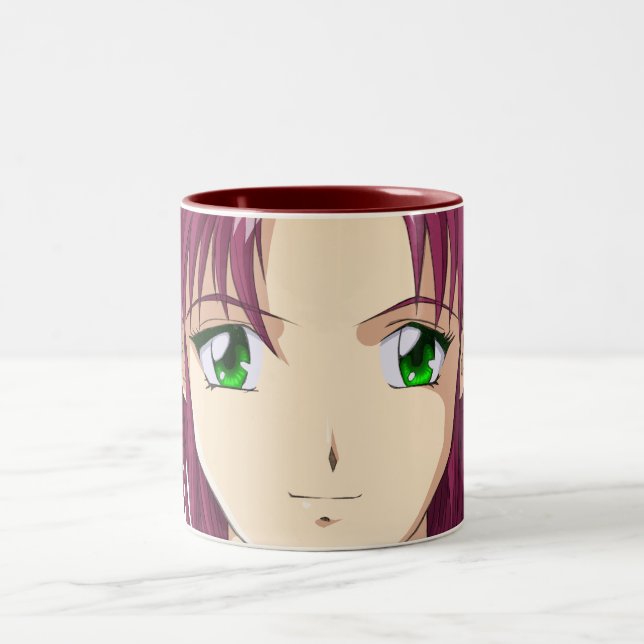 Anime and Manga Faces Two-Tone Coffee Mug (Center)