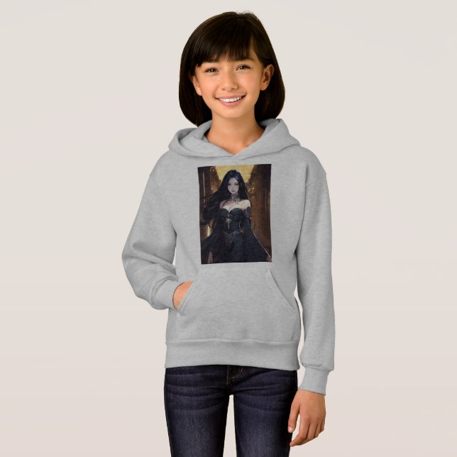 Anime and manga style girl design hoodie (Front Full)