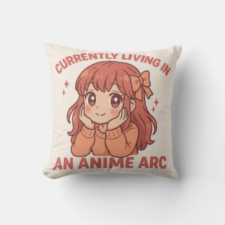 Anime arc throw pillow
