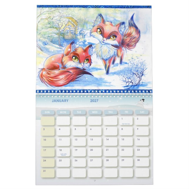 Anime art 2012 calendar (Jan 2027)